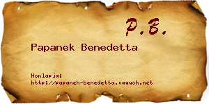 Papanek Benedetta névjegykártya